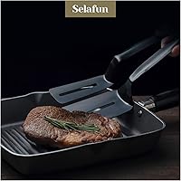 Vista 4 de Pinzas de cocina para carne, pinzas para pan, pinzas de doble espátula de 10 pulgadas, pinza para pizza, abrazadera de acero inoxidable