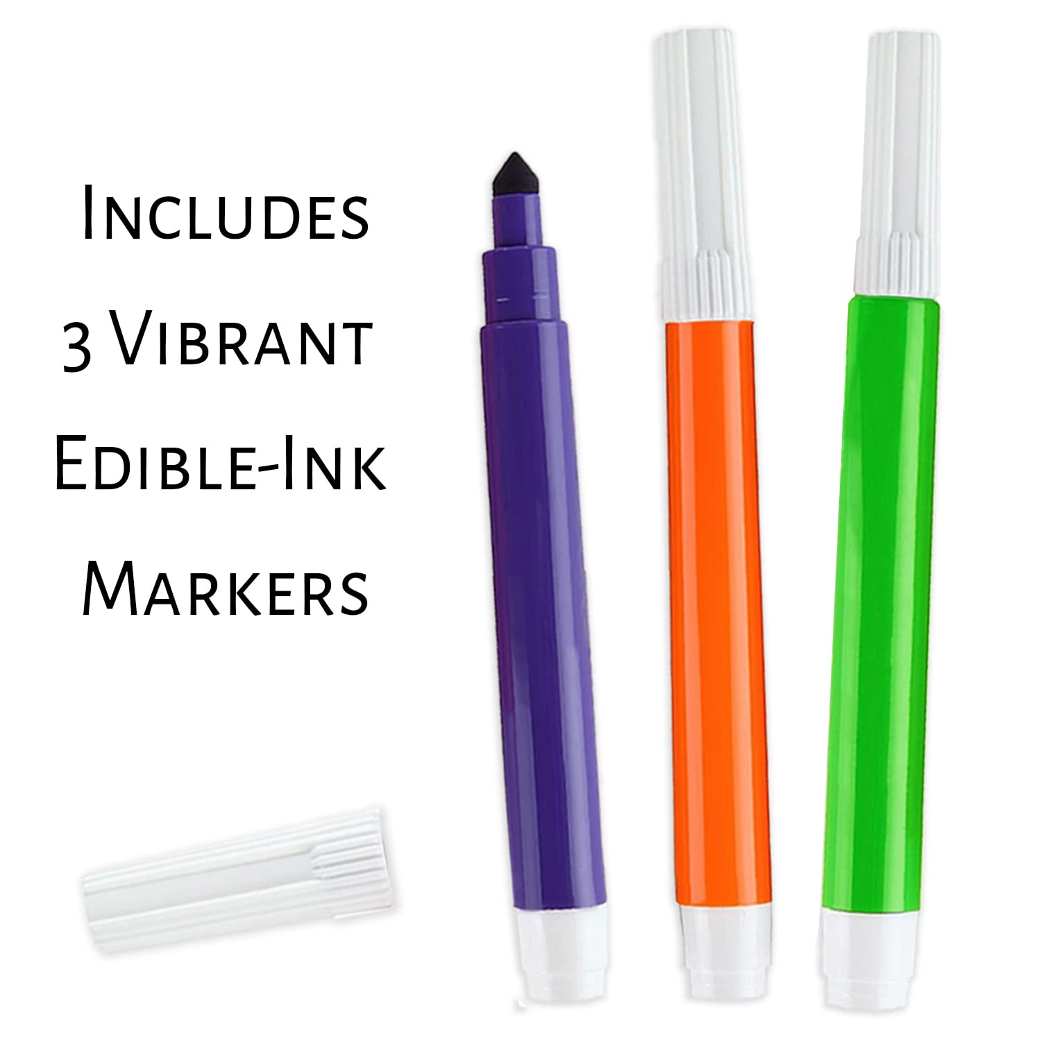 Halloween Cookies Decorating Kit Coloring Gift For Kids Food | 4 Jumbo Cookies + 3 Edible Markers | Individually Wrapped | Activities Pumpkin Witch Ghost Holiday Fall