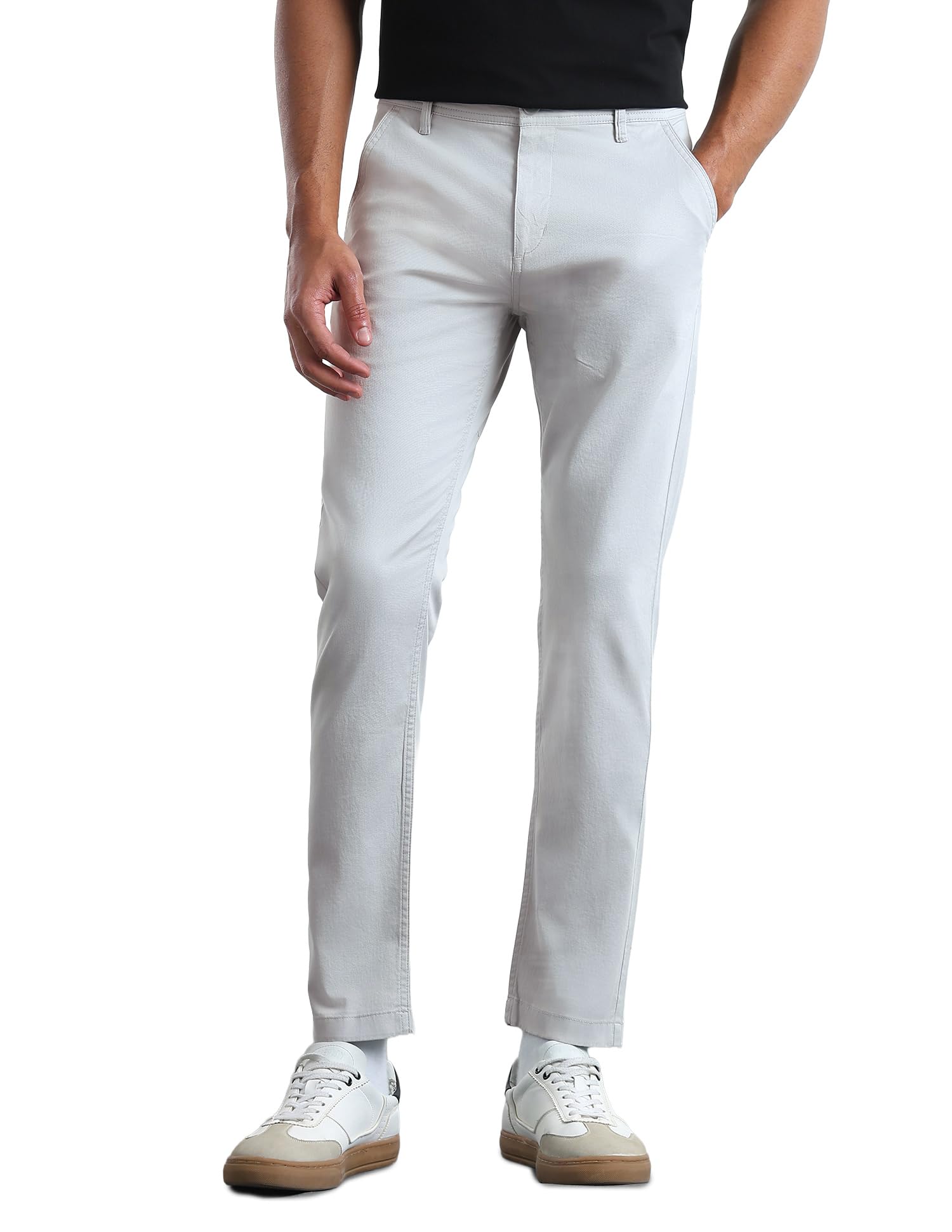 flying machine Men's Slim Tapered Fit Trousers| Solid | Mid Rise-picture-22