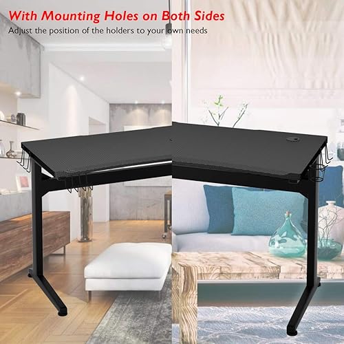 Miniatura 8 de Tangkula Escritorio ergonómico para videojuegos, escritorio ergonómico para computadora para juegos, escritorio de juegos electrónicos con