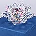 OwnMy Sparkle Crystal Lotus Flower Hue Reflection Feng Shui Home Decor with Gift Box (5 Inch/ 130MM)