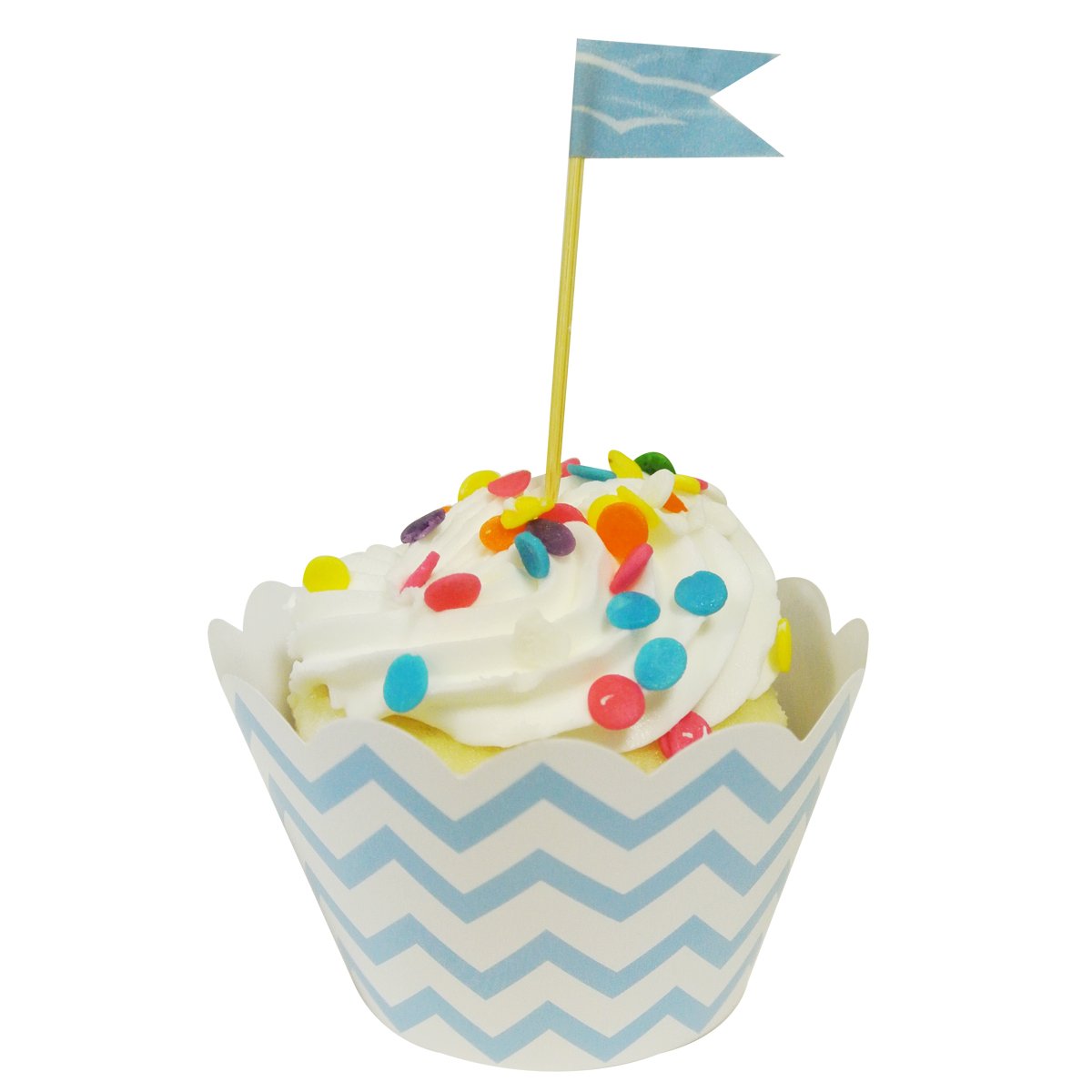 Wrapables Cupcake-Förmchen, Standard, Chevron, Blau, 60 Stück