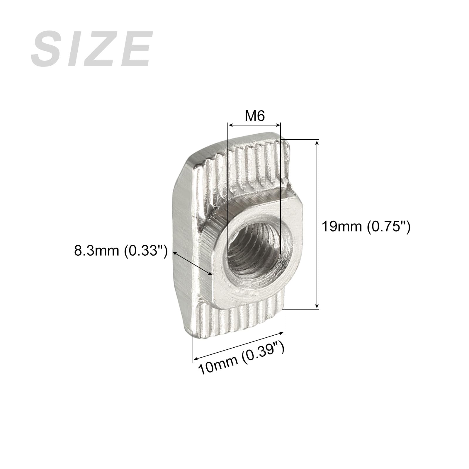 METALLIXITY Sliding T Slot Nuts (M6 Thread) 20pcs - Image 2