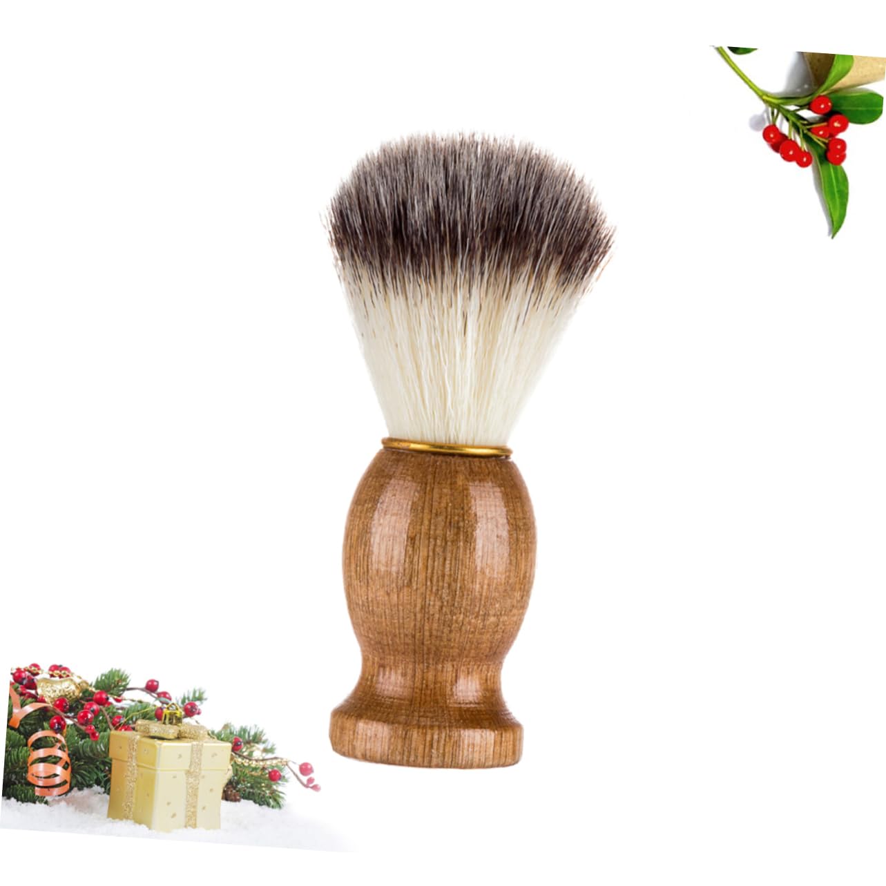 Gogogmee Shave Brush for Men Facial Hair Brush Men Barber Tools Brush Beard Beard Brush for Men Natural Wood Handle Wet Shaving