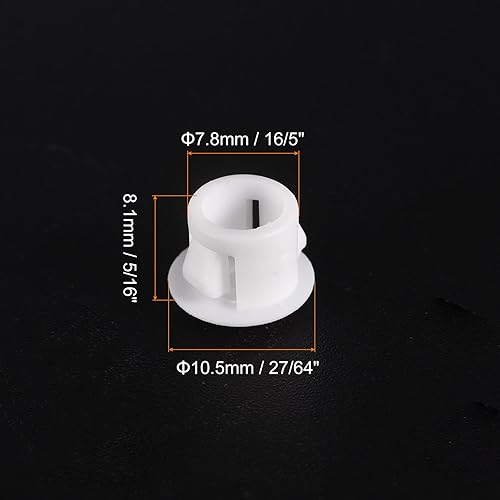 Miniatura 2 de uxcell Tapones de agujero de plástico de 516 pulgadas, 110 piezas de panel de tipo empotrado redondo a presión, tapones de bloqueo para muebles,