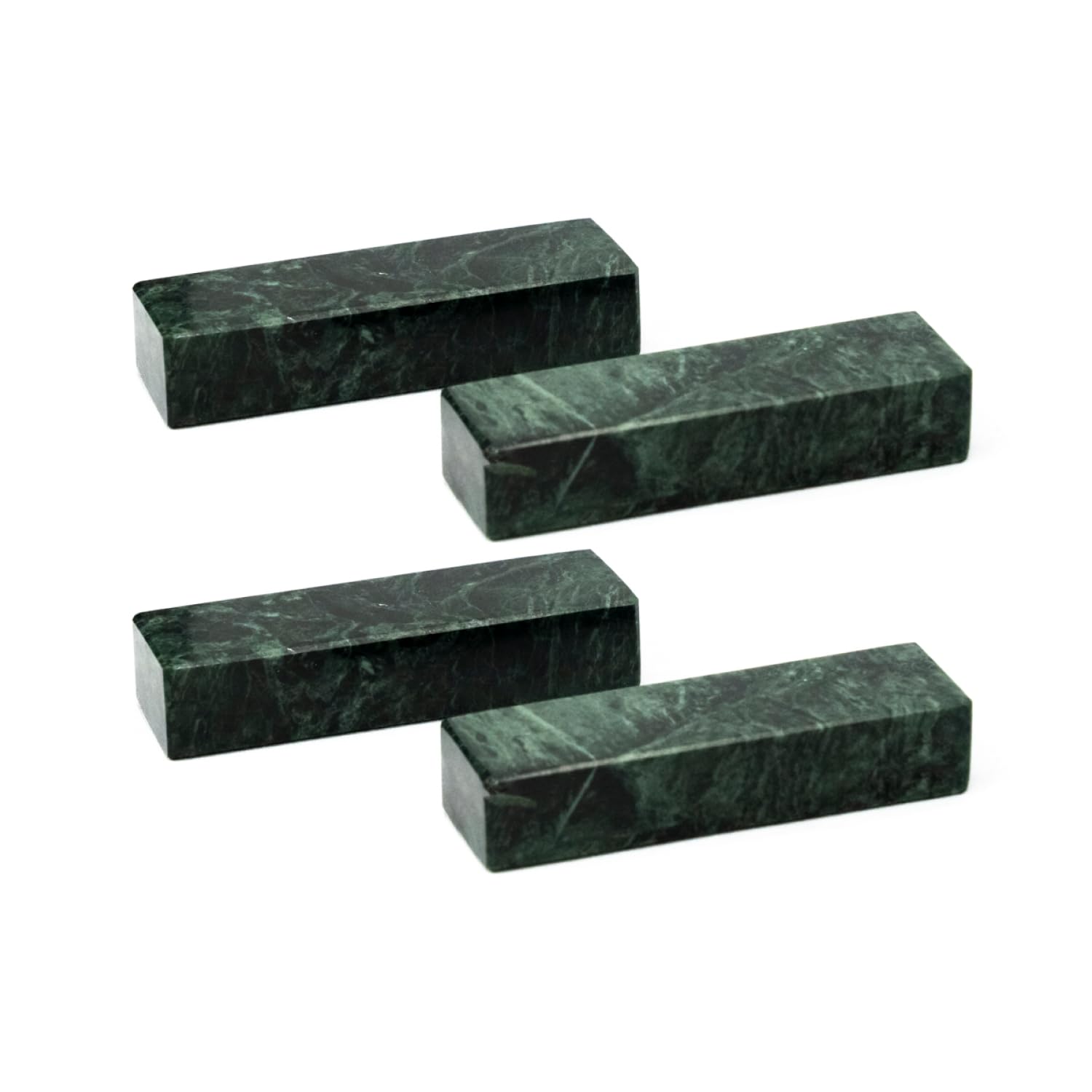 FORME STUDIO Set 4 Poggia Posate in Marmo Verde Guatemala – Supporto Elegante per Posate e Bacchette – Accessorio Artigianale da Tavola Made in Italy