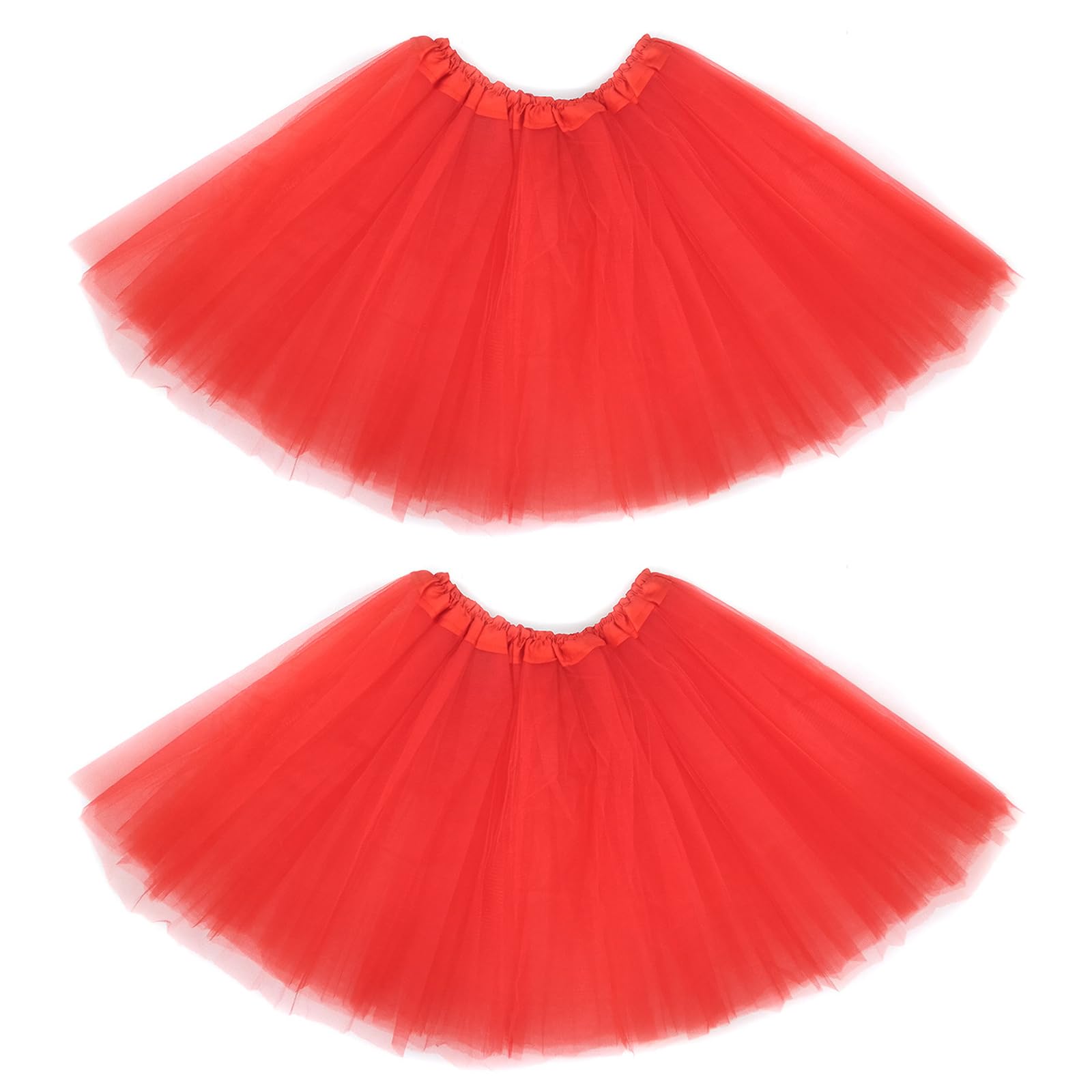 2PCS Falda Tul Mujer, Tutu Mujer, clásicas elásticas de 3 Capas de Tul tutú, Faldas tutú para Mujeres Adolescentes, Falda para Fiestas de Disfraces
