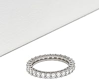 Vista 14 de Yaxa Essentials Eternity Band - Anillo de plata de ley con circonita cúbica