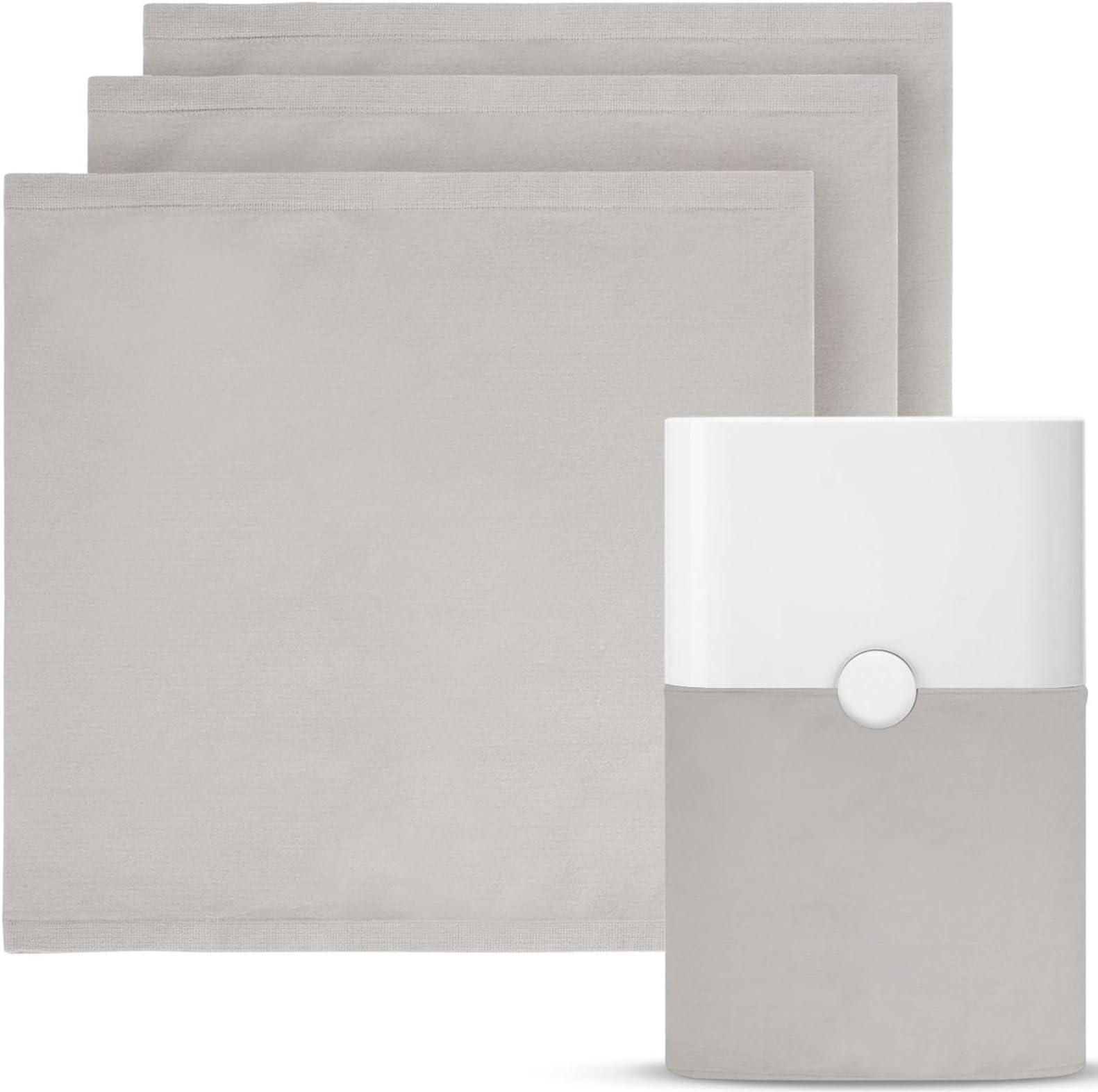 IMPRESA 3 Pack 211 Replacement Pre-Filters - Compatible with Blueair Blue Pure 211+ Air Purifier Filter - Lunar Rock Gray Fabric - Washable Slip-On Slip-Off Design & Extended Main Filter Life