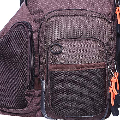 Image of Kylebooker Fly Fishing Vest Pack for Men and Women | Breathable Mesh, Multiple pockets, Adjustable Size, Lightweight, Backpack for Outdoor Trout Bass Fishing