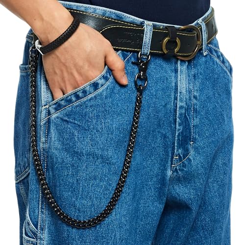 Image of newtro Wallet Chain Men Women Boy Girl, Biker Motorcycle Pants Jean Punk Long Key Chain Black Gold Silver 26 Types
