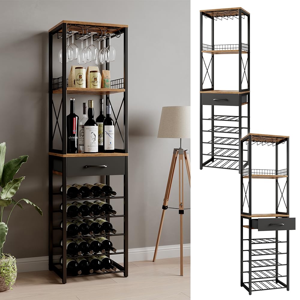 Vicco Weinregal Porto, Eiche rustikal, 40 x 147.5 cm