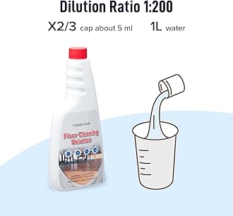 roborock Official Floor Cleaning Solution, Floor Cleaner for Hardwood Tile Hardfloor, Compatible Robot Vacuums with Mopping and Wet Dry Vacuum, 16.2 FL OZ, Dilution Ratio 1:200