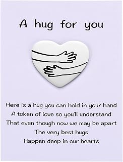 MIXJOY a Tinny Little Pocket Hug Token with Poem Card for Isolation Gift, Miss You, Thinking of You, Social Distance Gift for Family and Friends
