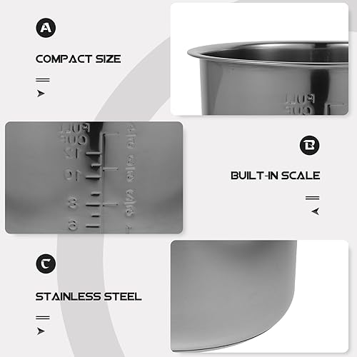 Miniatura 4 de KALLORY Olla de arrocera, olla de arrocera, olla interior Accesorios de repuesto para un accesorio, olla de cocina interior, olla de arroz, olla