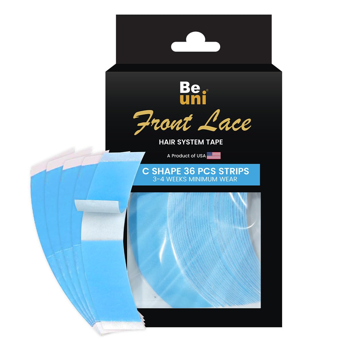 beuni Front Lace Hair Patch Tape For Men - Super Ultra Hold Up To 3-4 Weeks | No Shine Tape For Hair Patch | Waterproof Wig Tape For Men | Skin Safe, Non-Allergic, Medical Grade Material | 36Pcs-picture-47