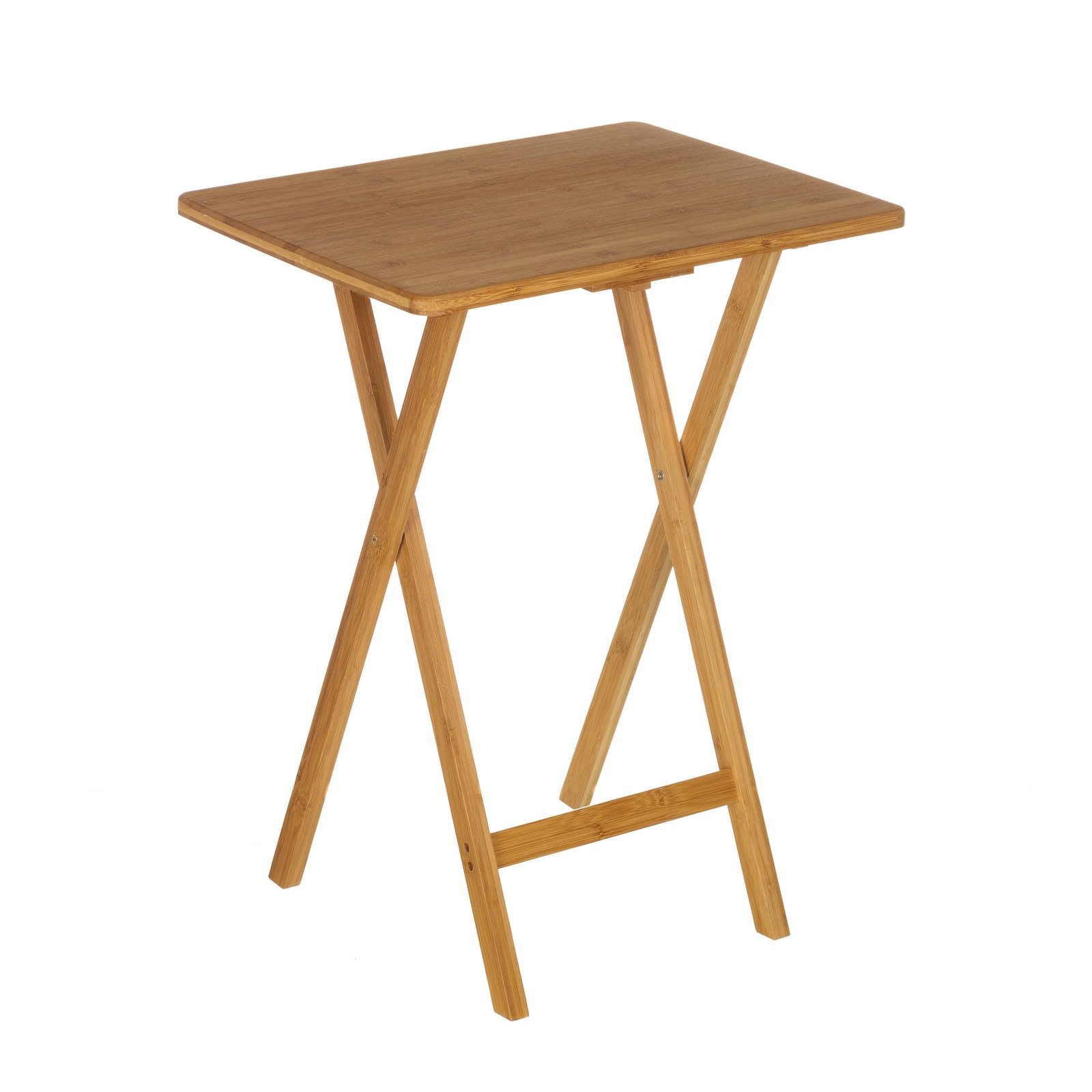 LOLAhome Mesita Auxiliar Plegable de bambú, marrón, Mesa nórdica Multiusos portatil para salón, Comedor, Cocina, habitación, balcón, terraza, 49,50x37,5x65,5cm