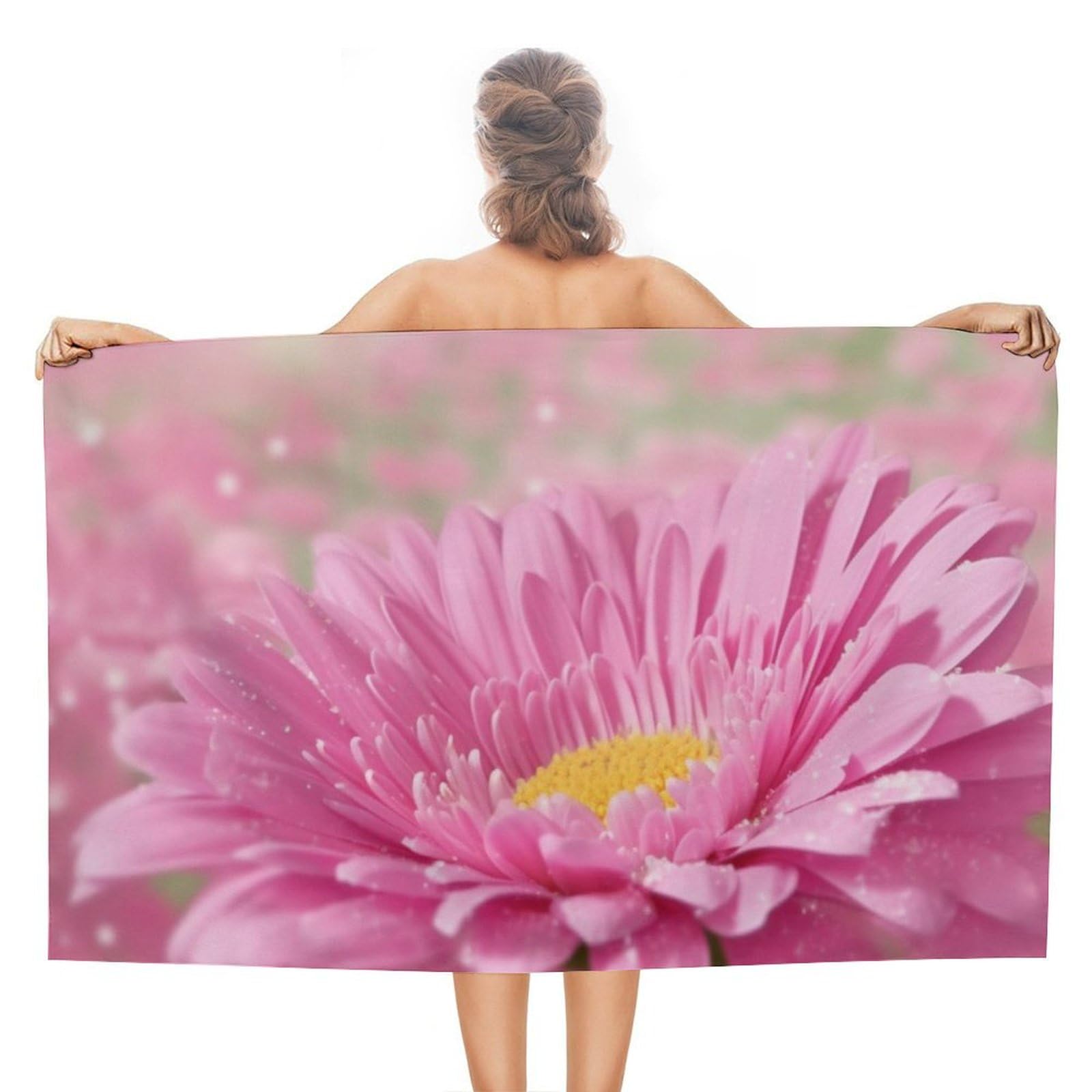 LSRCPD Beach Towels Flower Swim Yoga Gym Travel For Adults Women 80X130Cm