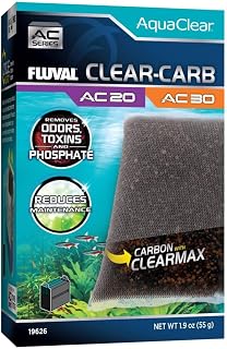 Fluval - Clear-Carb for AC20/AC30 Power Filter, 1.9 oz / 55 g – Improves Fish Health, for Use in Freshwater & Saltwater Aquariums