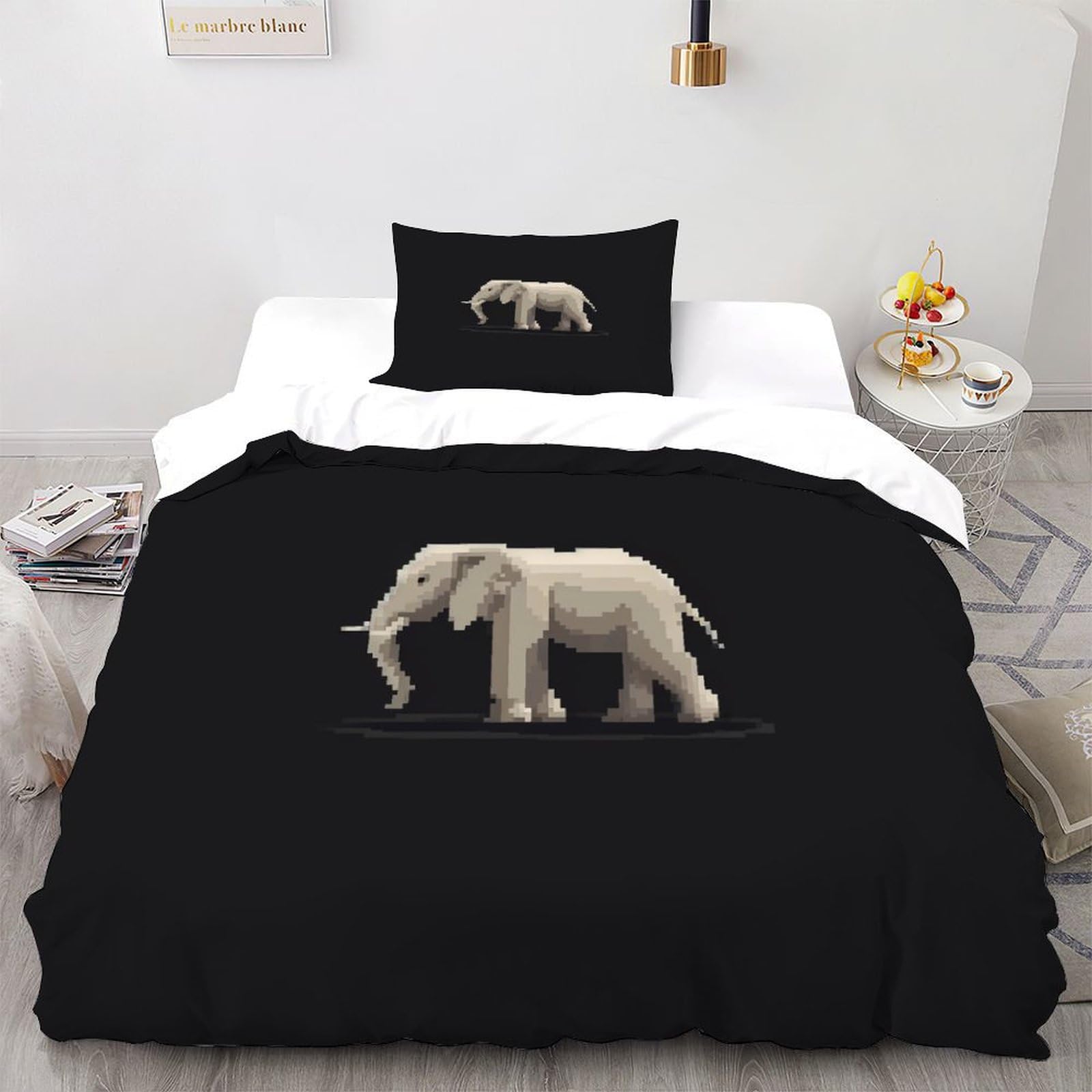 Housse de couette chambre à coucher motif animaux sauvages lit simple