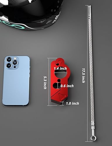 Miniatura 8 de Oasser Combo de cerradura de motocicleta, manillar y casco, antirrobo para todas las motocicletas, bicicletas, ATV, scooter, color rojo