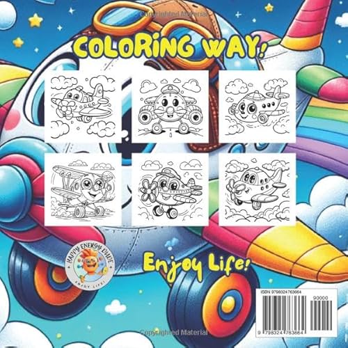 Coloring Pilot: Fun Airplane Adventures for Kids: 63 Creative Plane Designs to Color