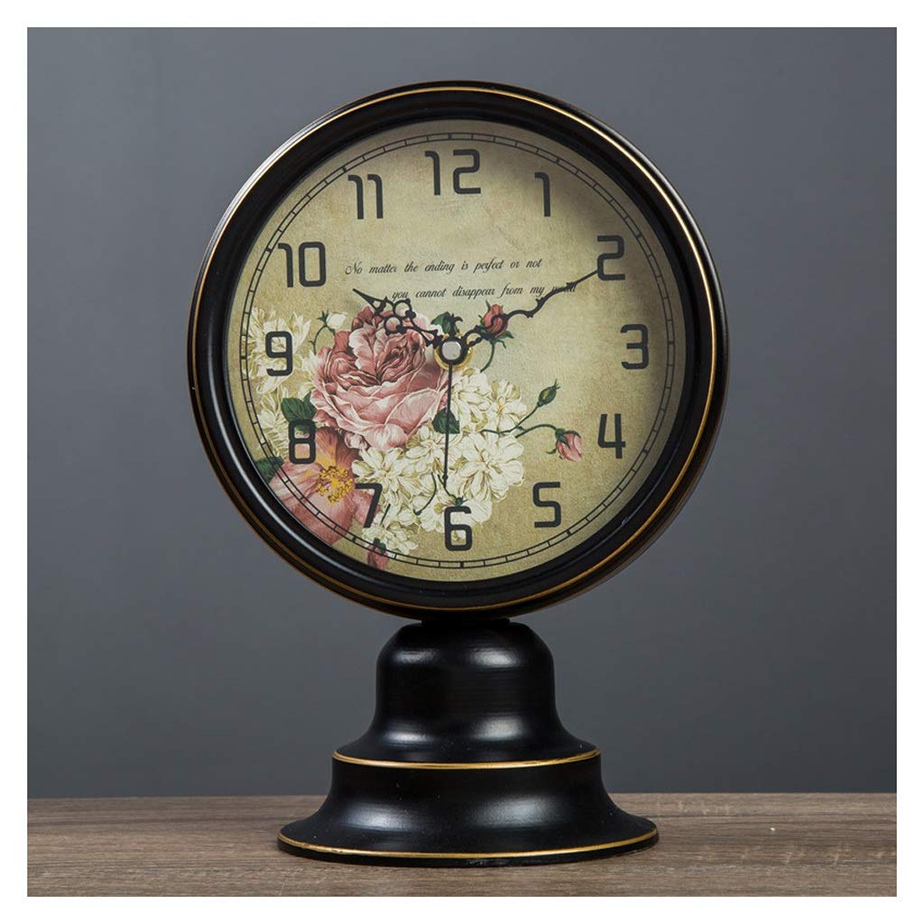 Reloj de escritorio europeo con esfera clara y base estable