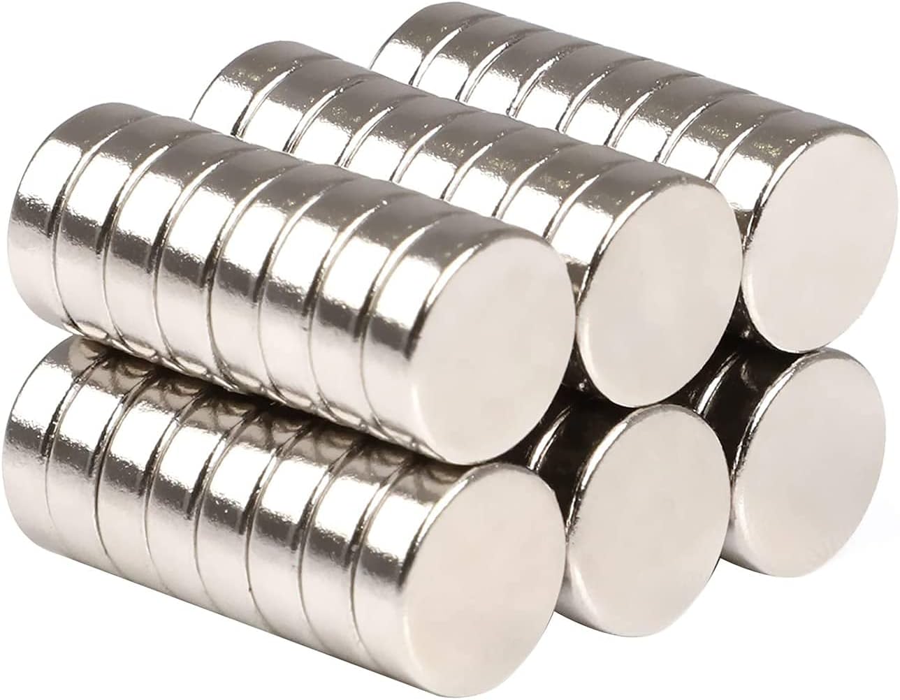 Expresso 15x3mm Refrigerator Heavy Magnets, Small Round Office Powerful, Multi-Use Premium Brushed Nickel for Fridge, Whiteboard, Dry Erase Board in Home, Kitchen, School, 20 pcs