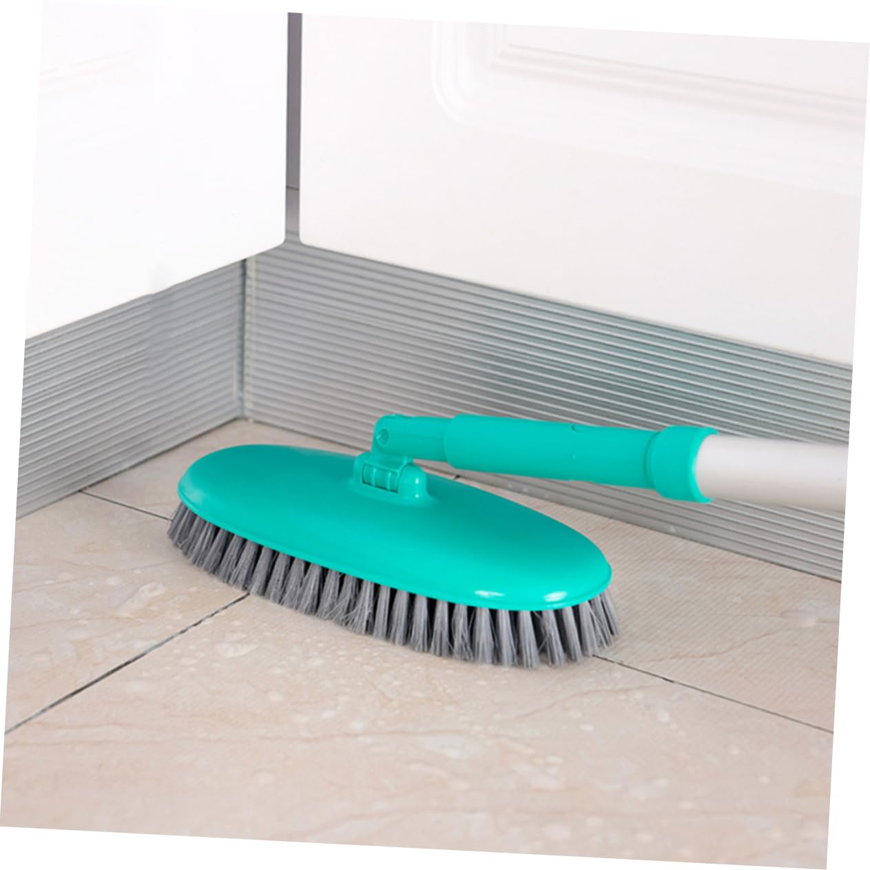 Anneome Cepillo de Limpieza de de Mango y Flexible para Azulejos Herramienta de Limpieza para Pisos Verde