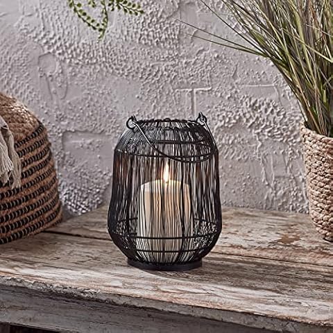 Lights4fun Draht Metall Laterne Schwarz Cover