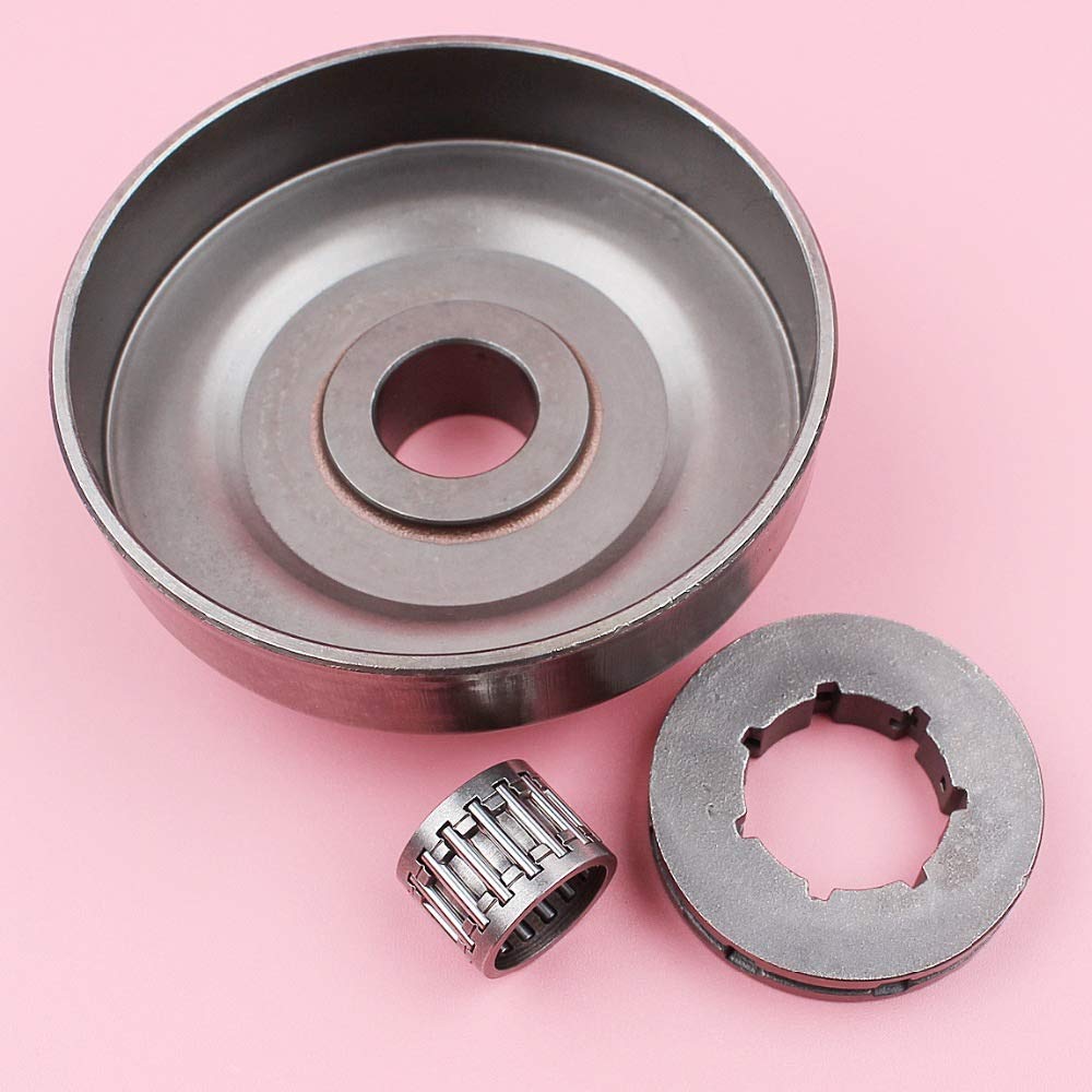 HAOHAO Embrague del Tambor 325 8 Dientes 19 mm Piñón Lamer Cojinete de Agujas Kit Compatible with Husqvarna 50 51 55 154 254 de la Motosierra Repuesto