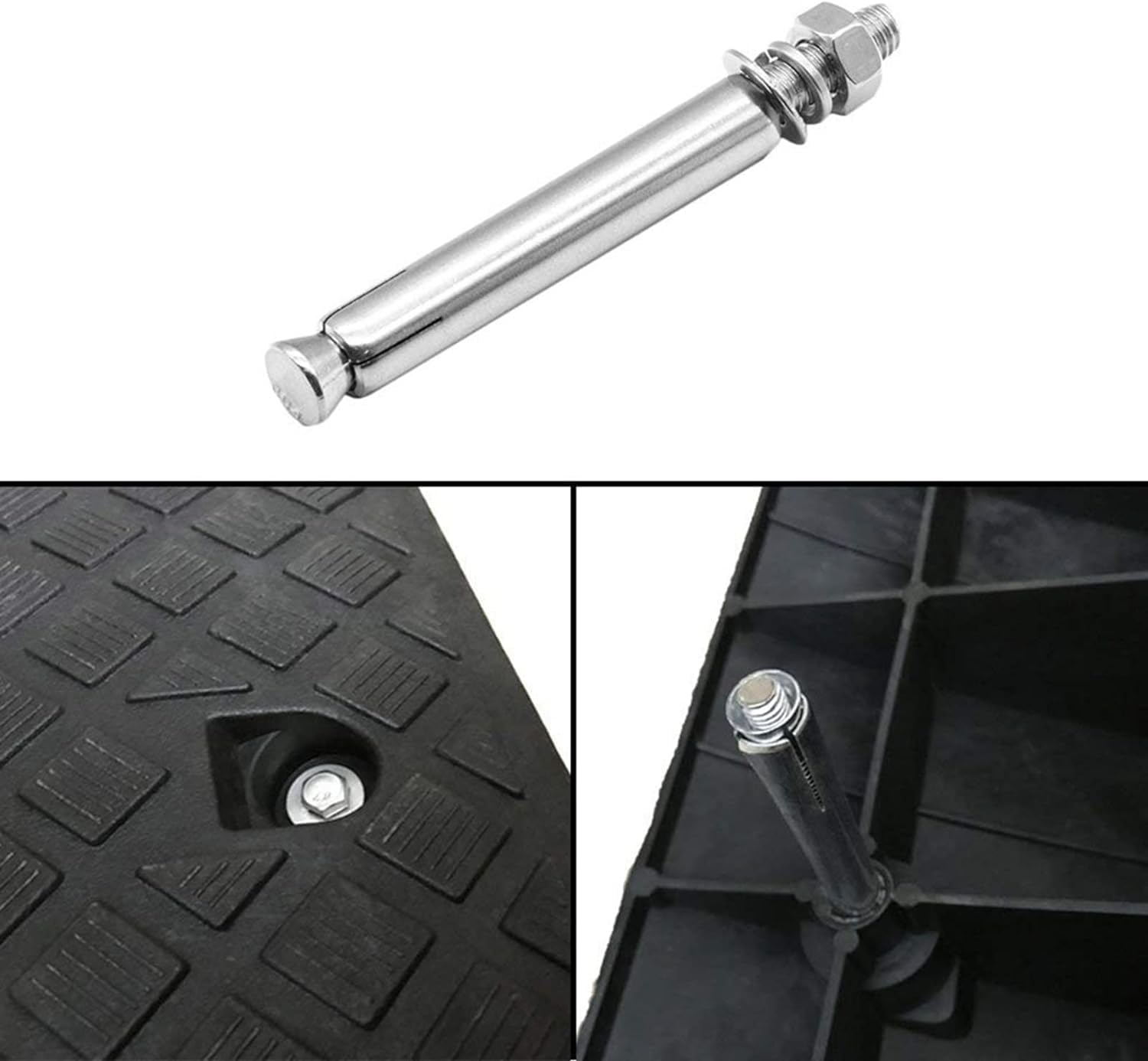 Loading Ramps, Threshold Ramp, Threshold Ramps Heavy Duty Rubber Plastic Kerb Ramps, Portable Loading Dock Car Ramp Length 100cm, 500kg Load-Bearing, 2 Sizes (Size :