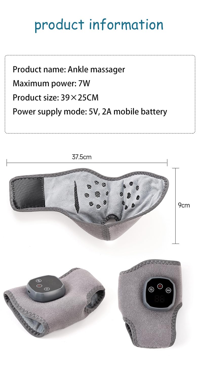 Emsense Foot Massager, Heating Foot Massager, 3-in-1 Foot Heating Massager Portable Heated Ankle Wrap Cordless Ankle Massager for Pain Relief (2PCS) — view 2