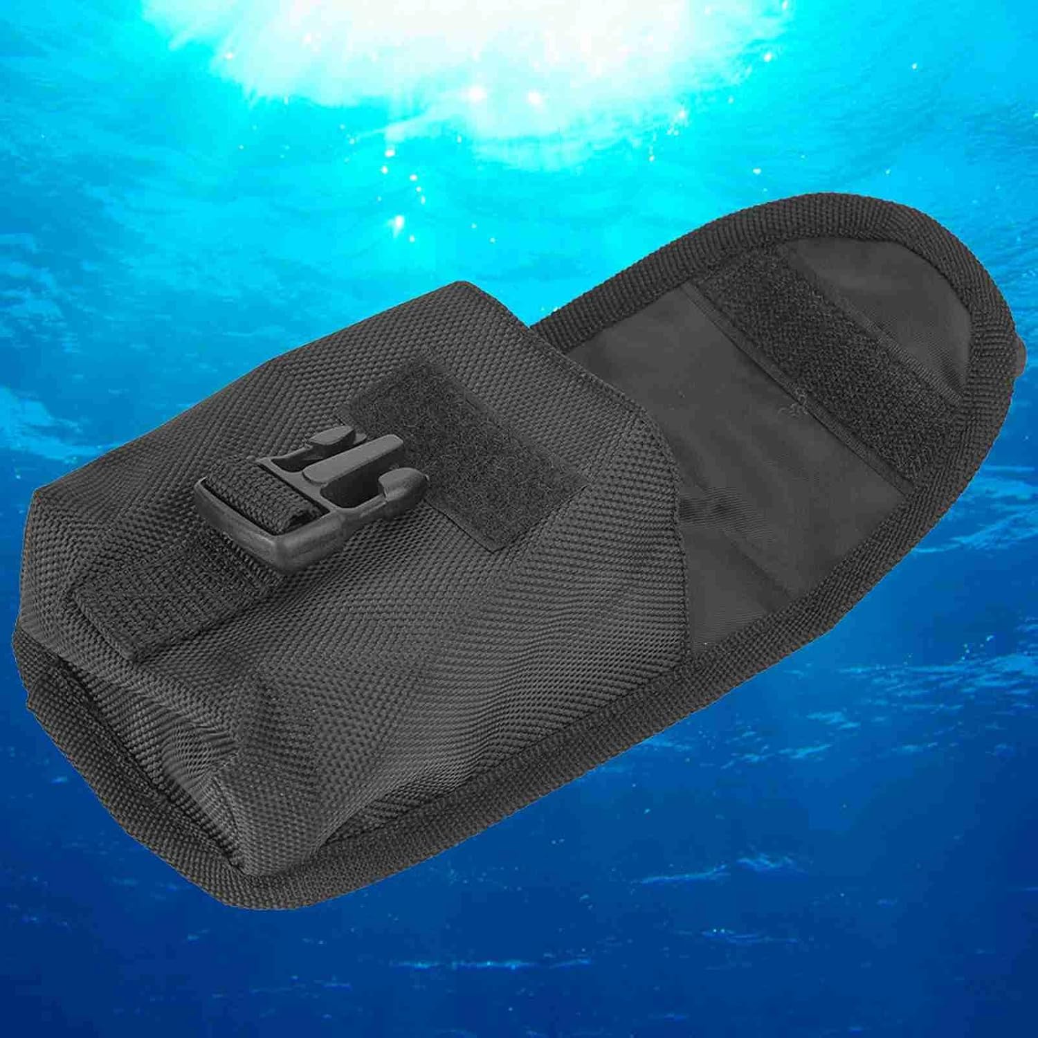 Cyrank Black Diving Weight Bag, Oxford Cloth Scuba Storage Bag Scuba Spare Belt Pocket with Quick Release Buckle for Diving Weight