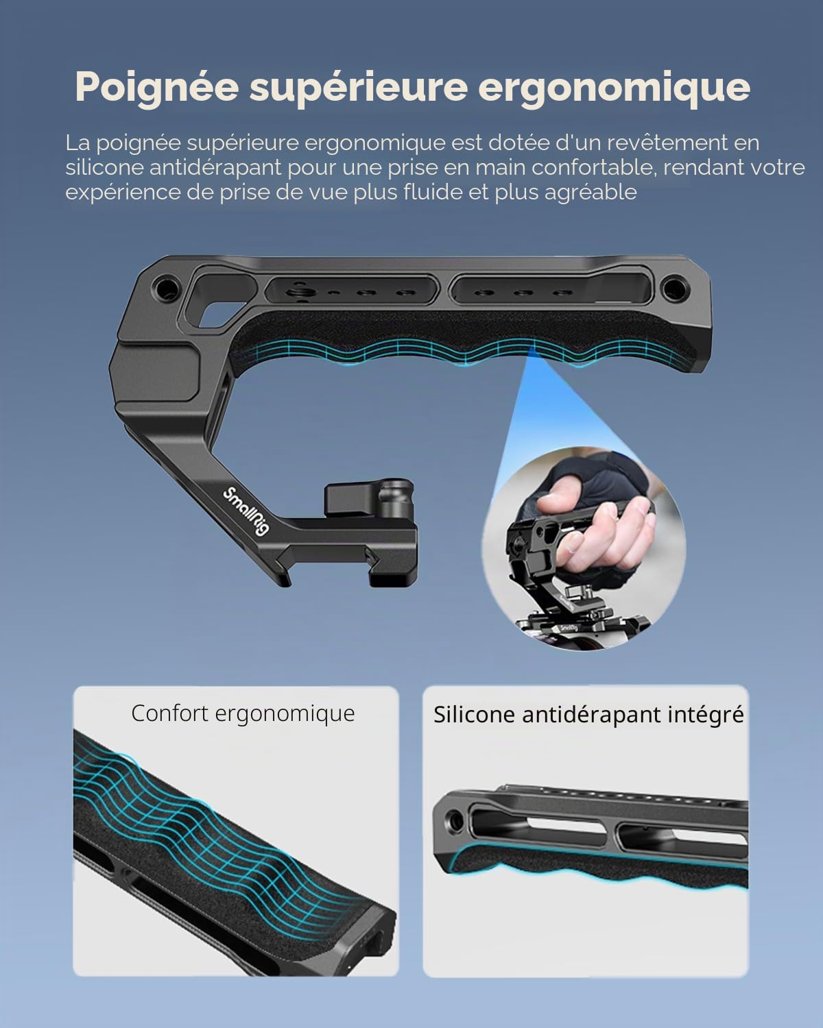 SMALLRIG Kit Cage pour Sony FX3/FX30 Comprenant Cage, Plaque de Montage Batterie V-Mount, Protection d'Ecran LCD, Poignée Supérieure, Serre-Câble HDMI et Rail NATO - 5823