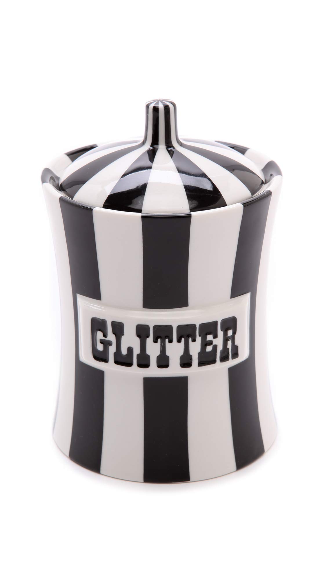 Jonathan Adler Glitter Canister, Black/White, One size