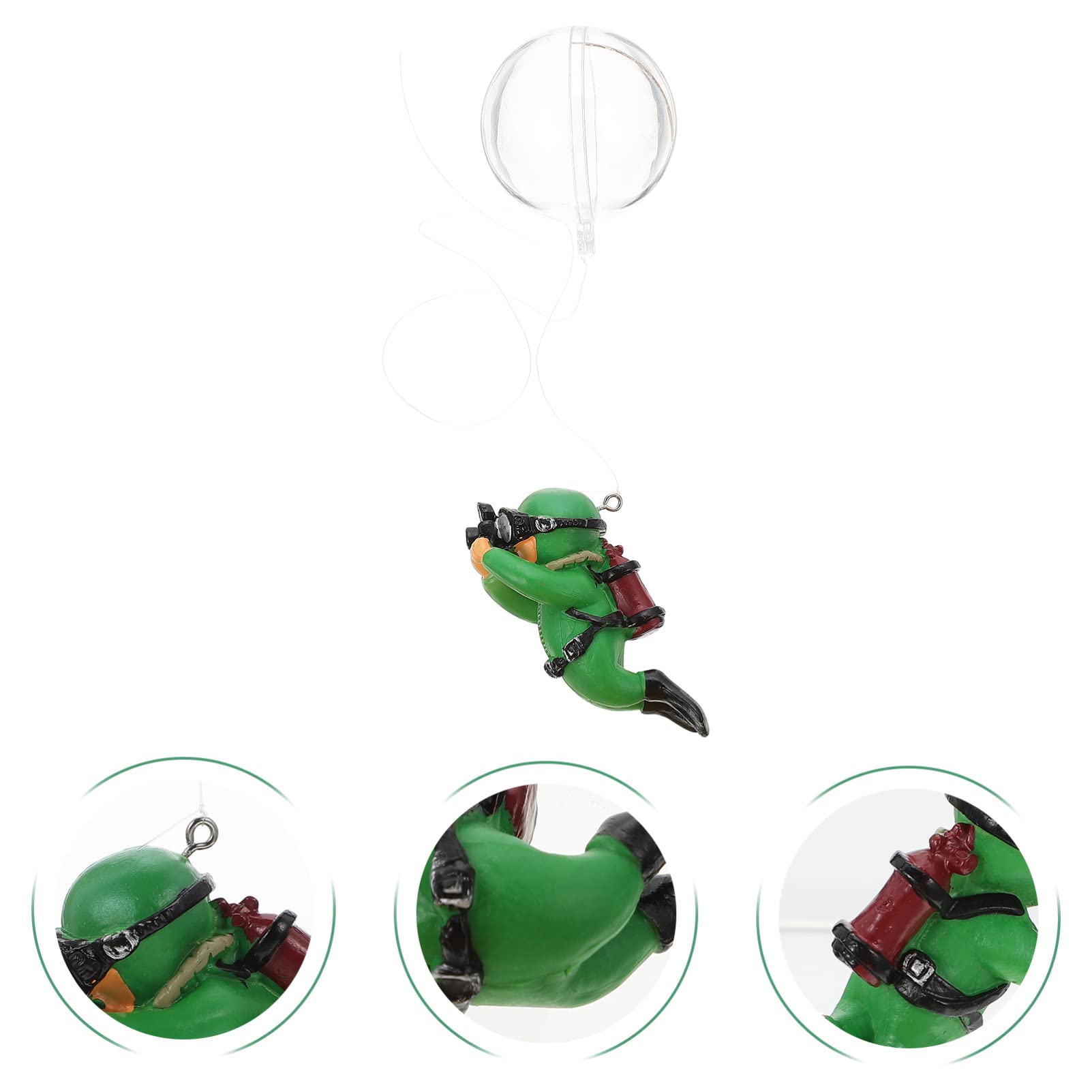 5 Pièces Plongeur D'aquarium Accessoires D'aquarium Décoration Flottante D'aquarium Décoration Flottante pour Aquarium Figurines Mini Nageurs Gros Homme Vert Fantoche PVC Char