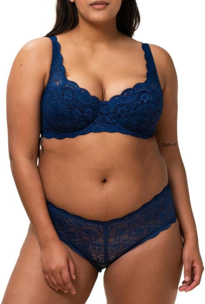 Triumph Amourette 300 WHP X Underwired Half Cup Padded Bra Deep Water 34A CS