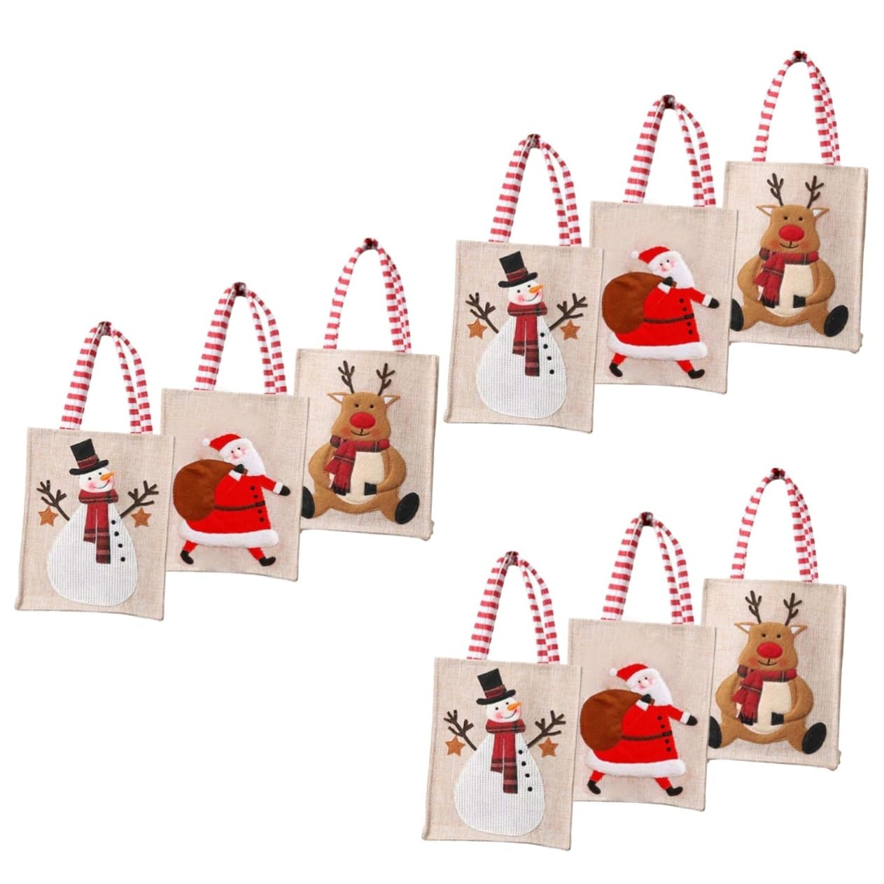 FRCOLOR 9 Pz Sacchetto sacchetti in tessuto natalizio borse natalizie per regali borsa trucco make up bag sacchettini bomboniere Sacchetti per le feste borsa per bomboniere