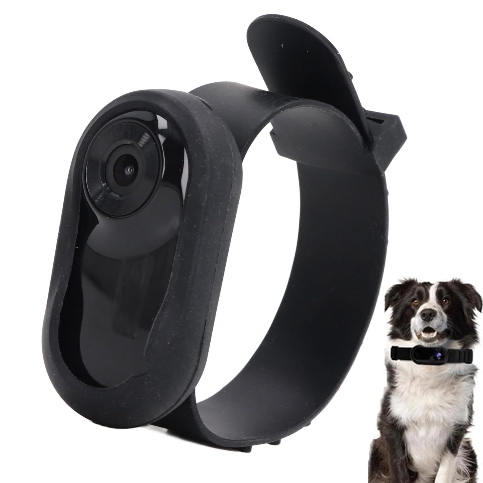 Kattencamerahalsband, Geen Wifi Nodig Kattenhalsbanden Camera, 30fps Sportactiecamera met Video-opnamen, Mini Body Cam Hondencamera voor Katten, Honden, Huisdieren (BLACK