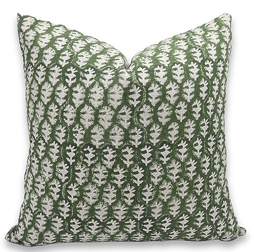 Fabritual Handmade Block Print 20X20 Thick Linen Throw Pillowcase Cushion