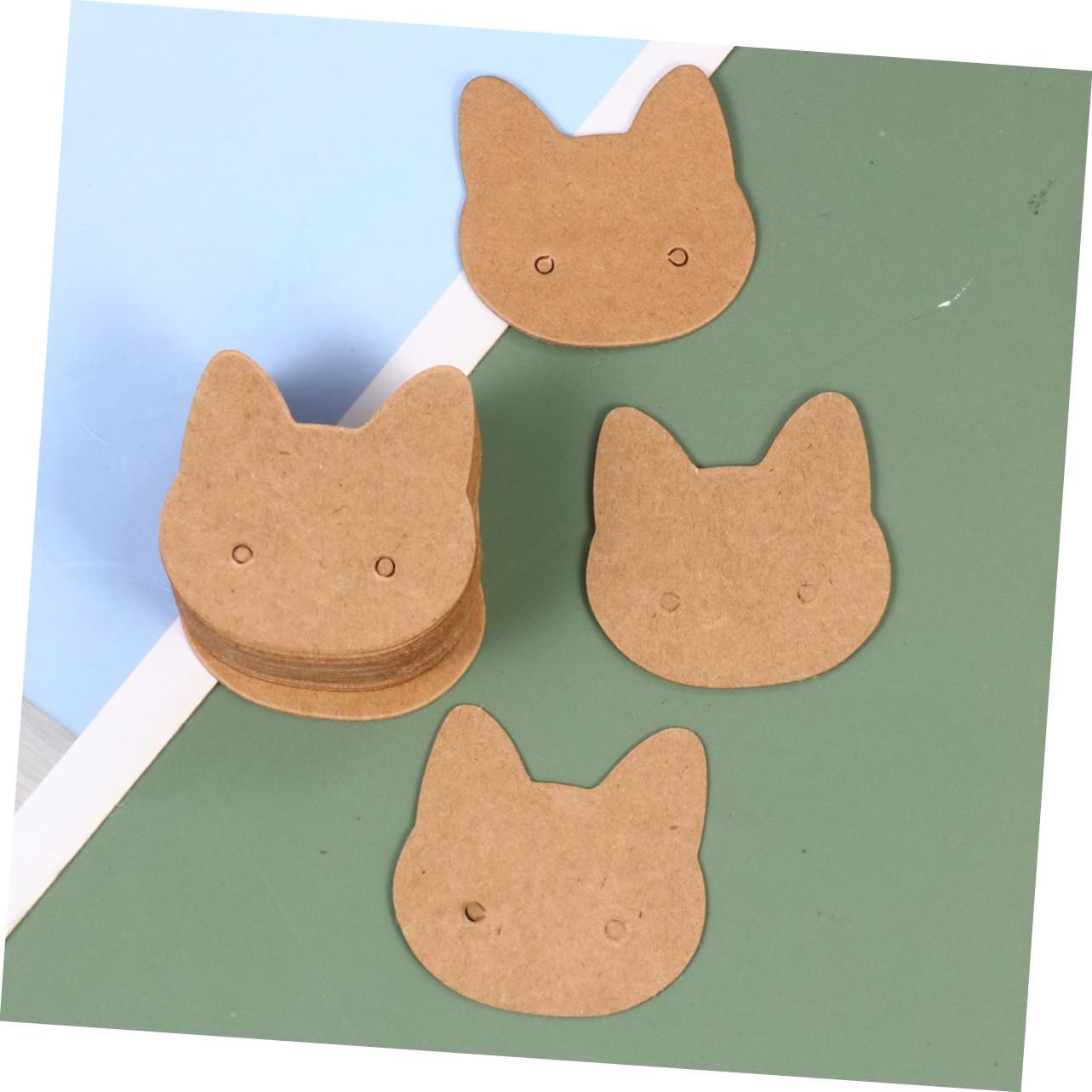 DOITOOL 2sets 400pcs Cat Ear Shape Earring Holder Durable Paper Jewelry Tag Cards for Display and Storage for Home and Shop Use for Earrings and Ornaments 400pcs*2