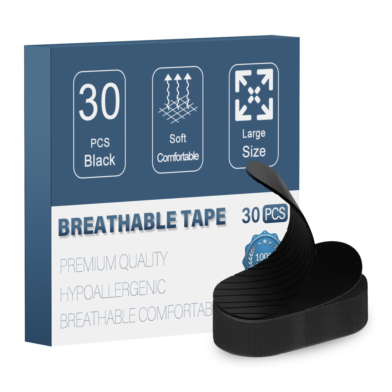 Premium Comfort Tape 30 Pcs - Breathable Comfortable, Gentle On Skin, Pain Free Removal