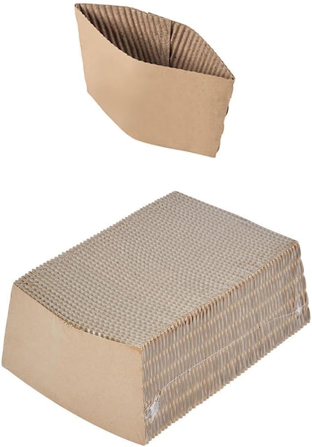 Pantryware Essentials PE Coffee Sleeves-100 Coffee Sleeves Fits, 10 oz. - 20 oz. Cups (Pack of 100), Natural Kraft