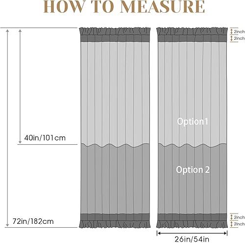 Miniatura 8 de HOMEIDEAS Cortinas laterales no transparentes para puerta delantera, cortinas semitransparentes de privacidad para ventana de puerta, con bolsillo