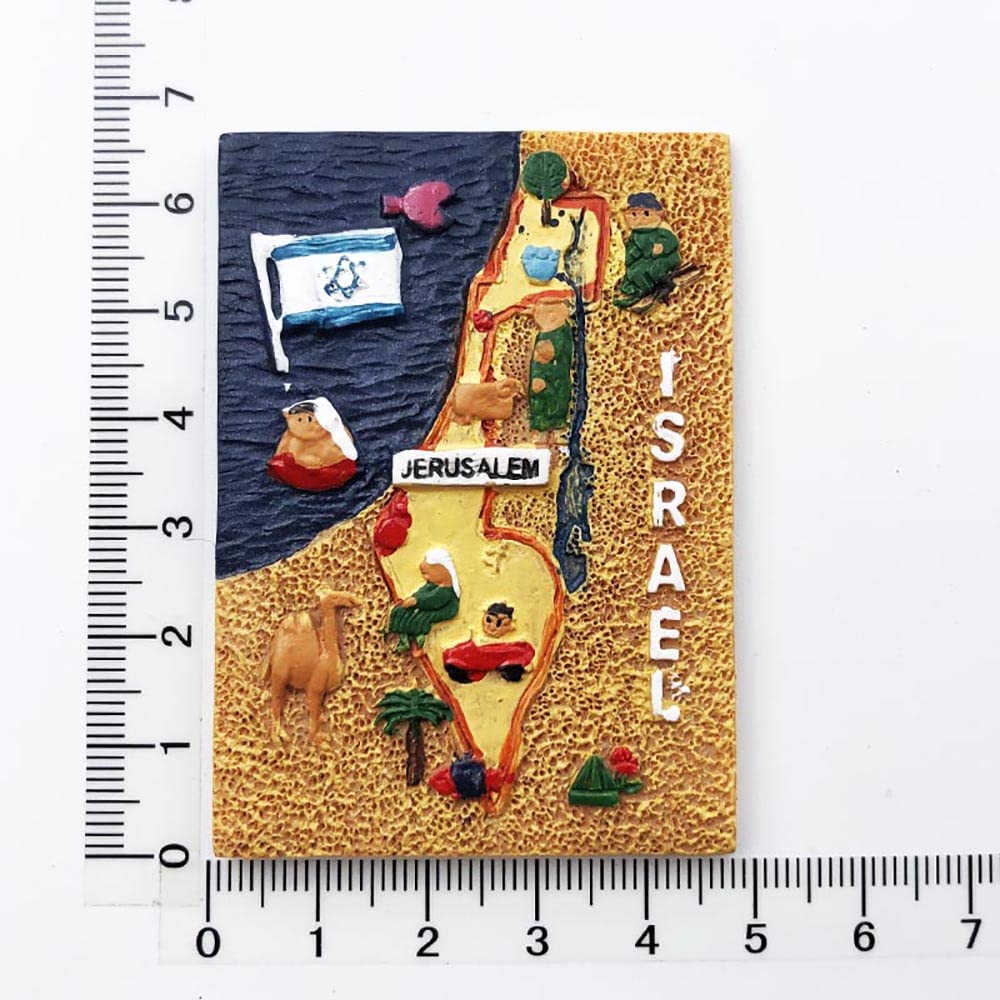 Israele - Magnete per frigorifero da viaggio, souvenir 3D, decorazione per frigorifero, collezione artigianale dipinta a mano