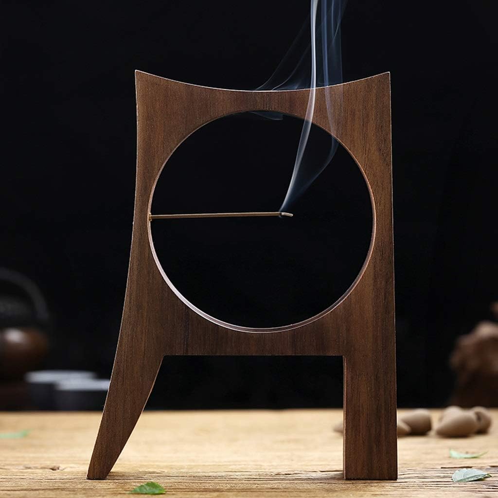 Incense Burner Black Walnut Wooden Backflow Incense Burner Holder Censer with Incense and Line Incense for Home Furnishing Ornaments Room Scent Diffuser Incense Holder