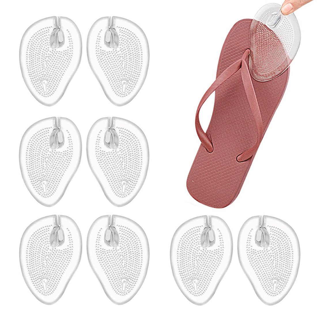 4 Pares de Protectores Dedos Pies Silicona, Almohadillas Antideslizantes para Dedos, Dediles de Silicona Reutilizables para Flip Flops y Sandalias