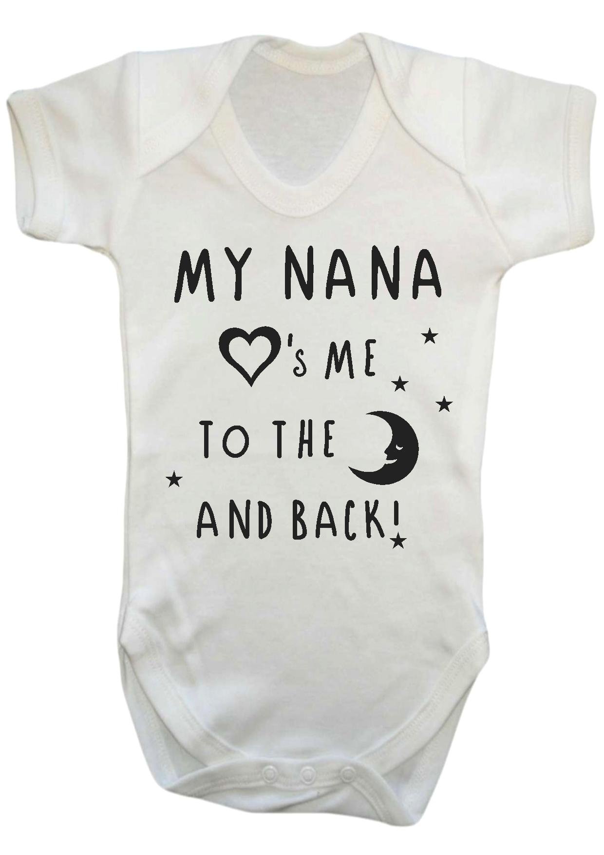 Danni Rose My Nana loves me to the moon and back baby Vest Bodysuit boy girl (9-12 mth)