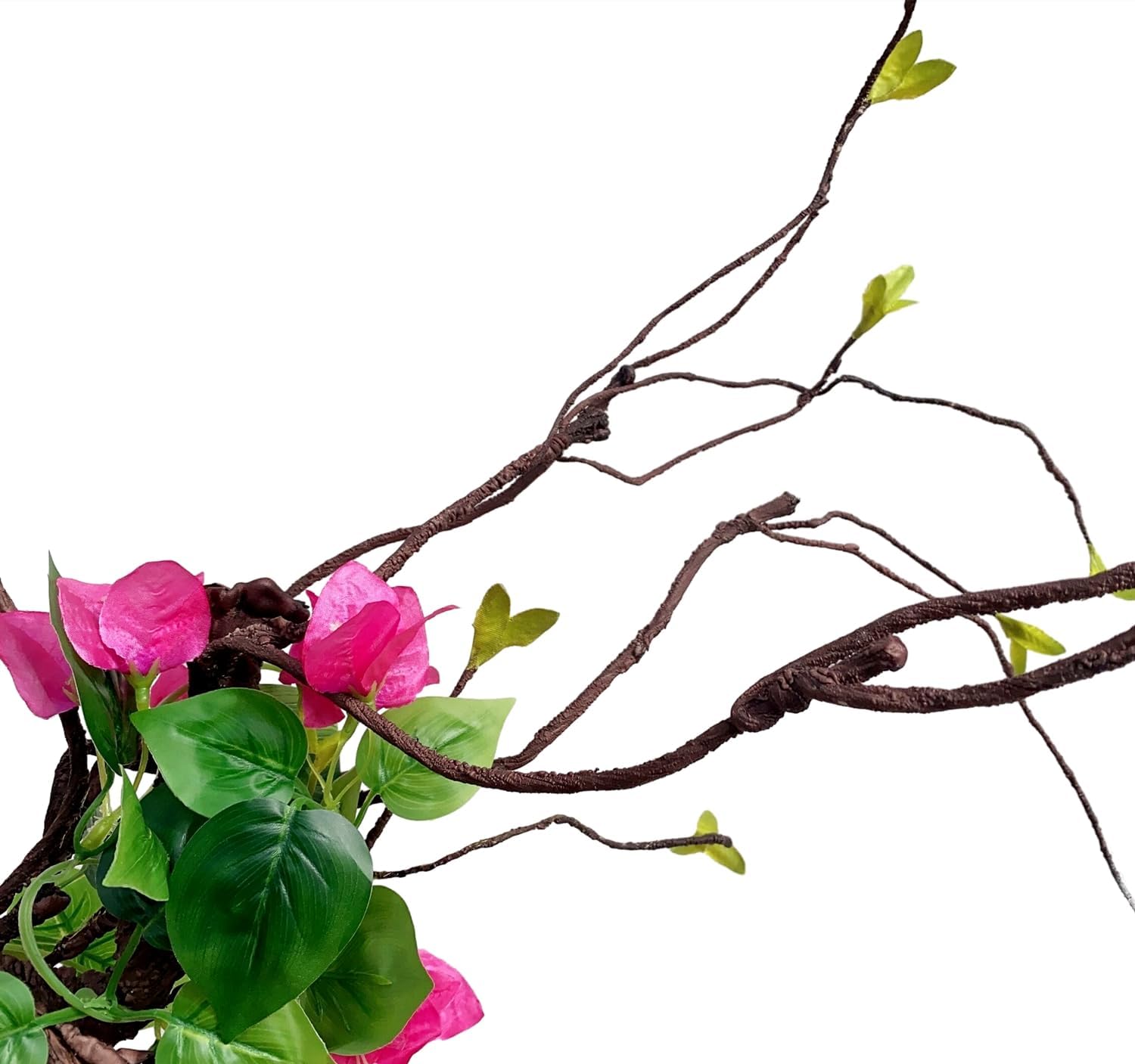 Artificial Tree Rattan Branches with Bougainvillea Vines Jungle Climber Long Trunk Liana with Silk Flowers for Home Wedding Garden Wall Background Hanging Decor (Brown with Bougainvillea - Pack of 1)